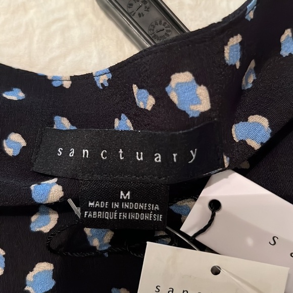 2. Sanctuary Ella Blouse in Navy with Front Tie - Picture 14 of 15